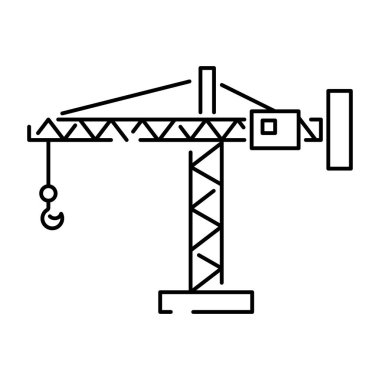 Construction crane. monochrome icon and vector build.