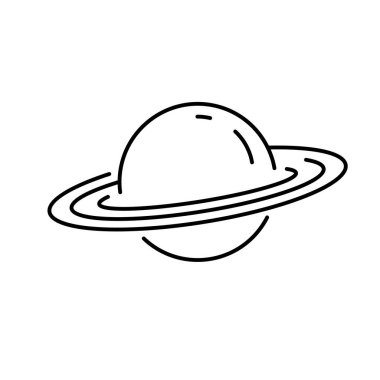 Planets linear icons isolated universe concept and cosmos or space vector.