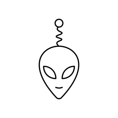 Alien face or Head Vector line Icon on white background.