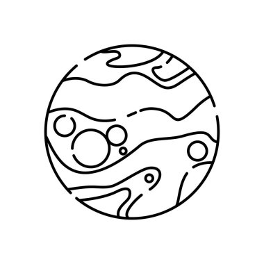 Planets linear icons isolated universe concept and cosmos or space vector.