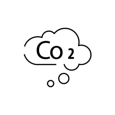 Cloud and carbon icon. Ecology and Environment-related line icon. Global Warming, Forest, Organic Farming, and more.