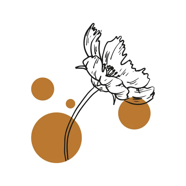春と夏の花のプリントを明るい色でスケッチ 孤立した白またはカラフルな背景と手描きのアイコン 恋のバレンタインデー — ストックベクタ