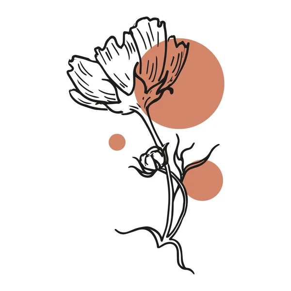 Vektorová Kytice Ručně Kreslených Magnólií Jarní Letní Květiny Ptáci Krásná — Stockový vektor