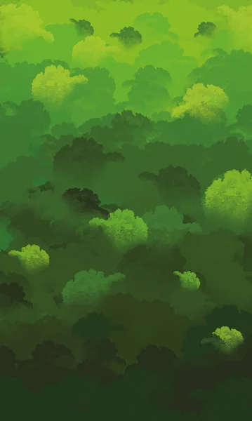 Emeraude Verdure Forêt Feuillage Vecteur Fond Arbres Jardin Verts Flous — Image vectorielle