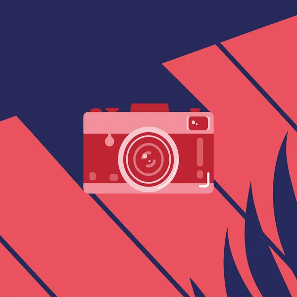 Hanging Camera Vector Flat Style Concept Red — Stockvektor
