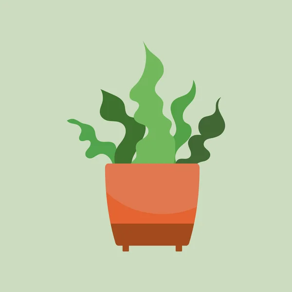 Plant Pot Vector Illustration Cartoon Flat Different Indoor Potted Decorative — Διανυσματικό Αρχείο