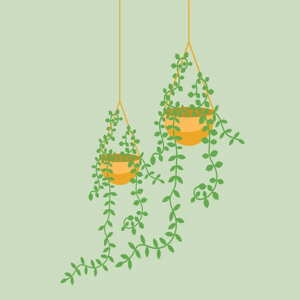 Plant Pot Vector Illustration Cartoon Flat Different Indoor Potted Decorative — Stock vektor