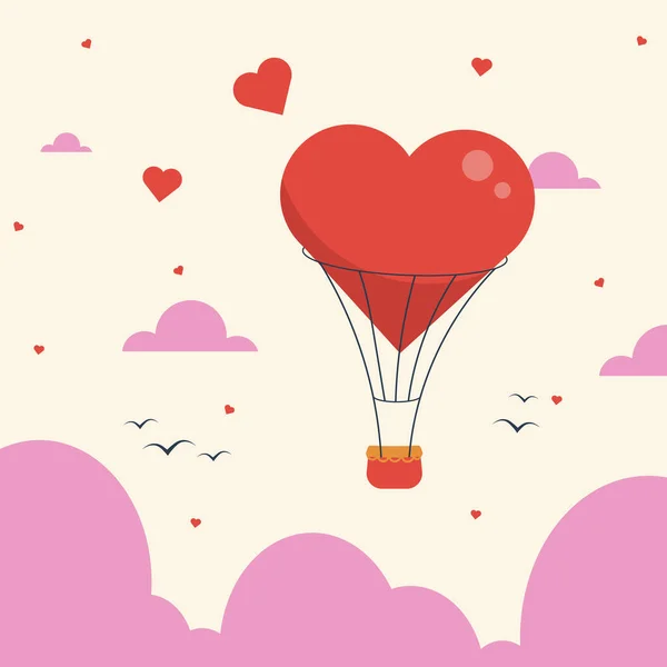 可爱的爱的消息弹出一个开放的礼物盒与圆饼和心形气球周围 适用于情人节及母亲节 — 图库矢量图片