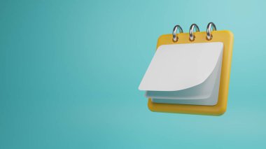 3d Takvim ya da anımsatıcı simgesi oluştur. Hafta içi hafta içi konsepti. 3 boyutlu tasarım konsepti. Görüntü.
