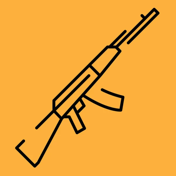 Иконка Ружья Тонкой Линии Оружие Армия Знак Автомата Векторная Графика — стоковый вектор