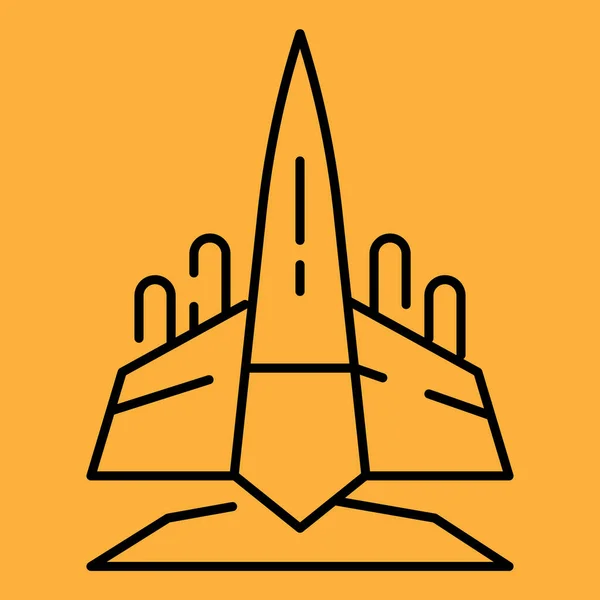 Εικονίδιο Γραμμής Τζετ Πολεμικό Αεροπλάνο Μαχητικό Βομβαρδιστικό Σχέδιο Αεροσκάφους Εικονογράφηση — Διανυσματικό Αρχείο
