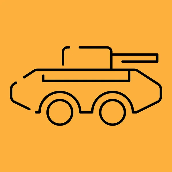 Moderne Krig Tank Line Ikon Isoleret Hvid Vektor Illustration – Stock-vektor