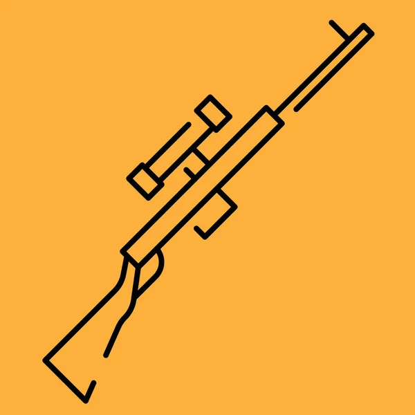 Vector Sniper Outline Icon Design Krieg Gewehr — Stockvektor
