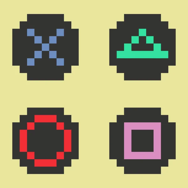 Graphic Joypad Arcade Game Vector Icon Format Gamepad Joystick Pixel — Stock Vector