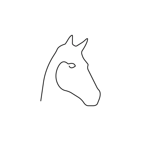 Eine Linie Pferd Design Minimalismus Stil Vektor Illustration Symbol Tier — Stockvektor