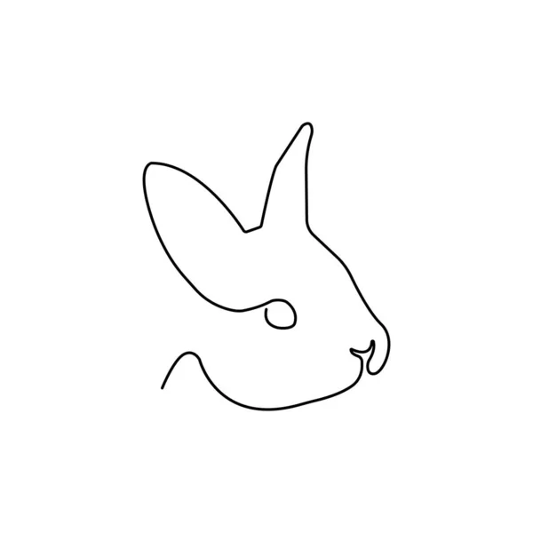 Logotipo Abstracto Gráfico Vectorial Línea Continua Rabbit One — Vector de stock