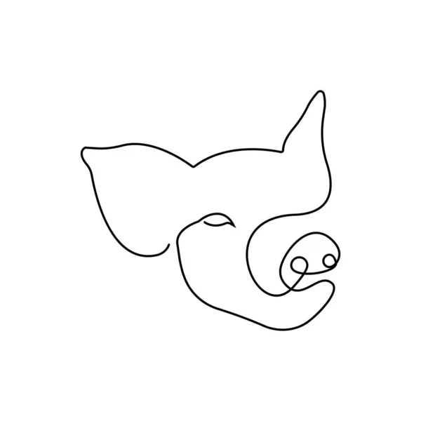 Une Conception Porc Ligne Illustration Vectorielle Style Minimalisme — Image vectorielle