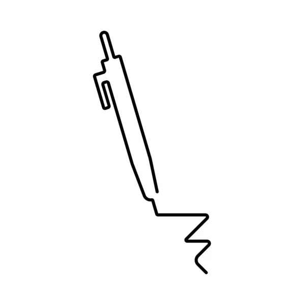 鉛筆は白い背景に黒い線で描かれている 連続線画 ベクターイラスト — ストックベクタ