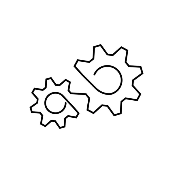 Hand Drawn Doodle Gears Drawn Single Line White Background Single — Stock Vector