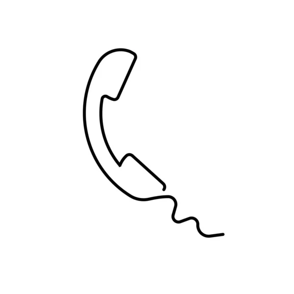 Телефон Непрерывная Линия Рисования Деловой Иконки Eps10 — стоковый вектор