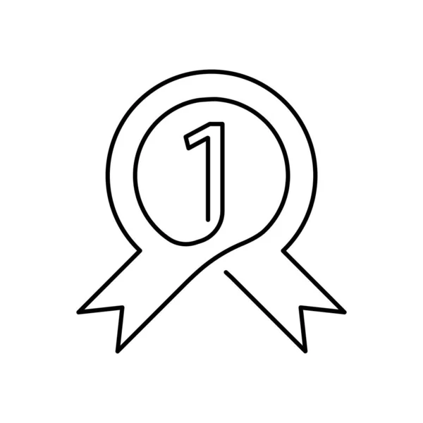Медаль Выдающиеся Достижения Значок Сша Элемент Июля Иконы Тонкая Линия — стоковый вектор
