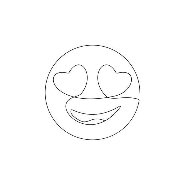 Обожаемая Икона Одна Строчка Смайлик Линия Графического Дизайна Веб Дизайн — стоковый вектор