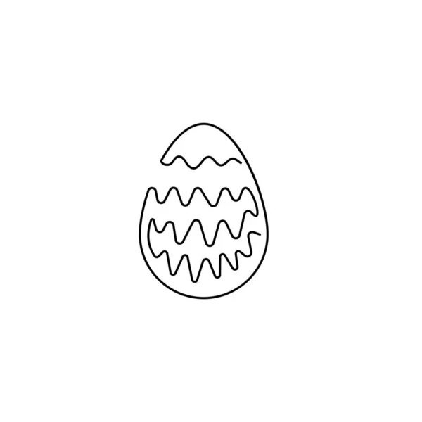 Одна Линия Пасхальное Яйцо Одна Линия Ничья — стоковый вектор