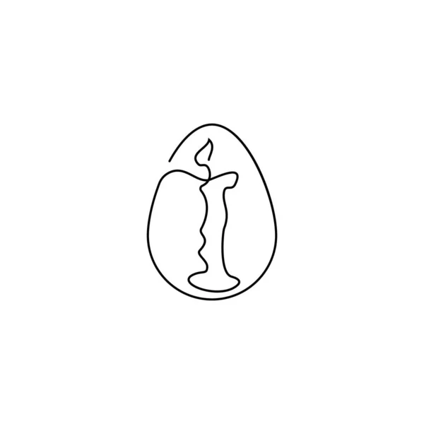 Пасхальные Яйца Свечи Одной Строкой Вектор Черно Белого Искусства Детское — стоковый вектор