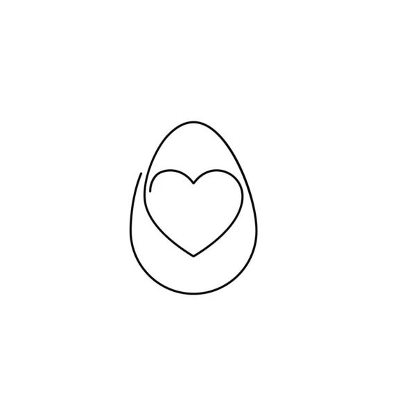 Пасхальное Яйцо Украшенное Сердцами Одной Строкой Традиционная Еда Символ Православных — стоковый вектор