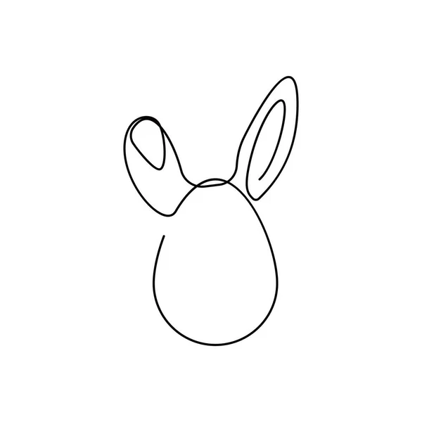 Conejo Pascua Icono Una Línea Pascua Vacaciones Conejo Signo Huevo — Archivo Imágenes Vectoriales