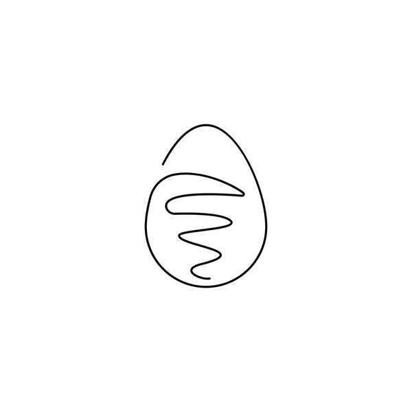 Paskalya Yumurtası Doğrusal Simgesi Nce Çizgili Çizim Tek Kuyruklu Paskalya — Stok Vektör