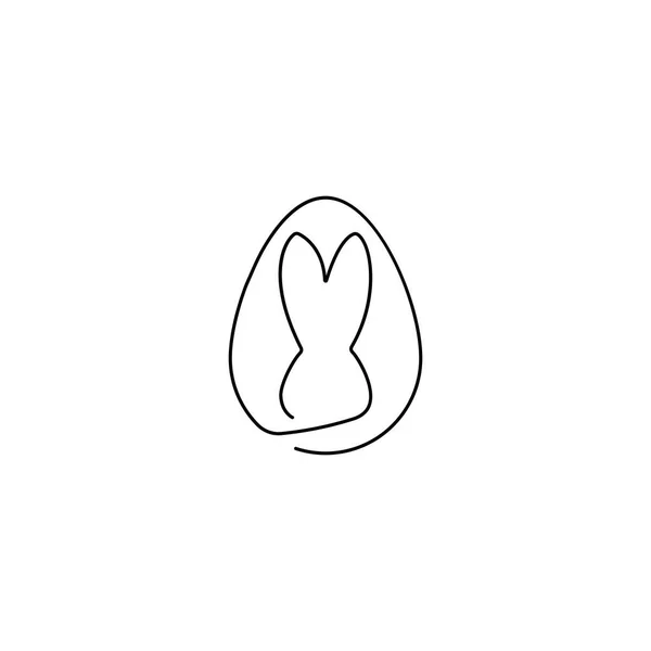Yumurta Tabelalı Tavşan Vektör Grafikleri Tek Çizgi Eeps Paskalya Tavşanı — Stok Vektör