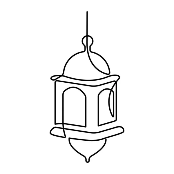 Icone Della Linea Continua Ramadan Kareem Collezione Simboli Vettoriali Confezione — Vettoriale Stock