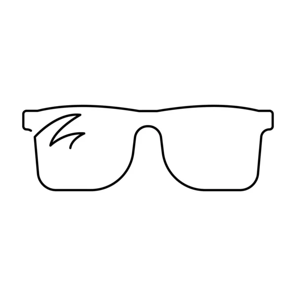 Nepřetržitý Jednořádkový Nákres Očních Brýlí Izolovaného Vektorového Objektu Sluneční Brýle — Stockový vektor