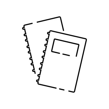 Basit eğitim ve modern konsept ve düzenlenebilir inme ile okul çizgisi simgesine geri dönüş, web sitesi varlığı ve bilgi resim grafiği için kullanım. Ders, ders, ders, ders, ders. Not Defteri.