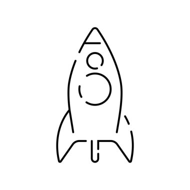 Basit eğitim ve modern konsept ve düzenlenebilir inme ile okul çizgisi simgesine geri dönüş, web sitesi varlığı ve bilgi resim grafiği için kullanım. Ders, ders, ders, ders, ders. Roket.