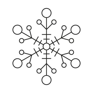 Kar Tanesi ikonu. Yılbaşı vektörü kar simetrik tasarımı.