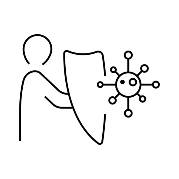 Медицинский Щит Коронными Вирусами Плоской Иконкой Бактерий Векторная Иллюстрация Eps10 — стоковый вектор