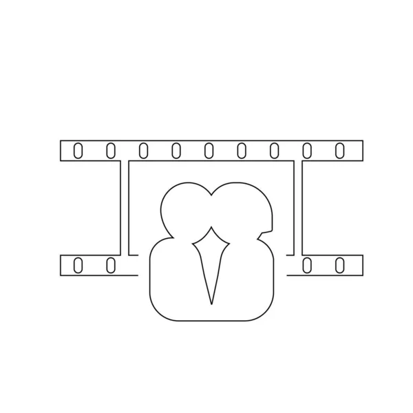Романтична Піктограма Фільму Векторний Дизайн Рамки Плівки Стиль Контуру Використання — стоковий вектор