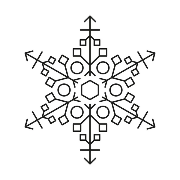 Ikona Płatka Śniegu Świąt Bożego Narodzenia Ikona Zimy Pakiet Symetryczny — Wektor stockowy