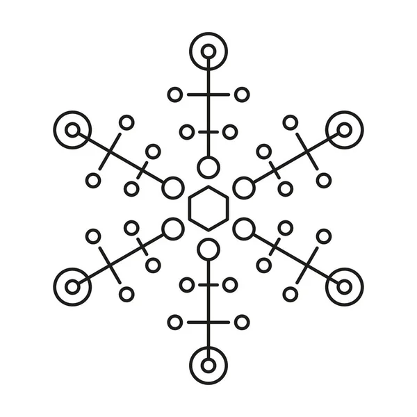 Ikon Snowflake Pada Latar Belakang Putih Natal Dan Musim Dingin - Stok Vektor