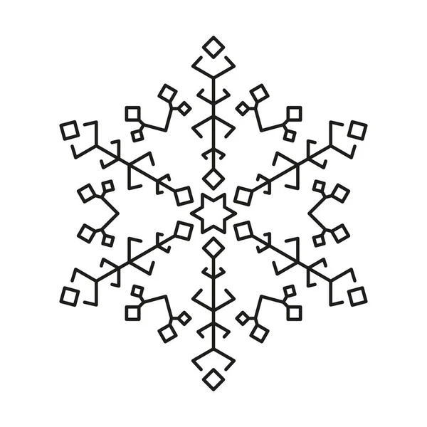 白い背景にスノーフレークアイコン クリスマスと冬または新年対称的なデザイン — ストックベクタ