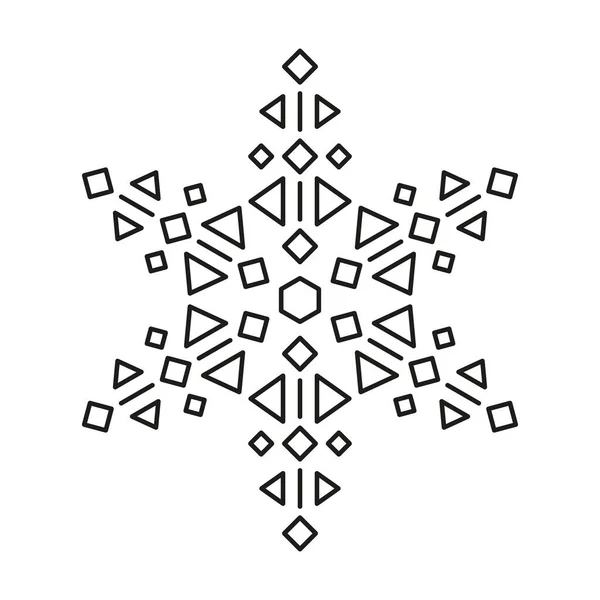Schneeflockensymbol Auf Weißem Hintergrund Weihnachten Und Winter Oder Neujahr Symmetrische — Stockvektor