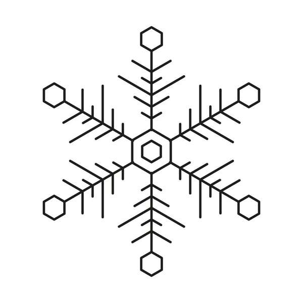 冬のスノーフレークアイコン クリスマスベクトル雪氷対称デザイン — ストックベクタ