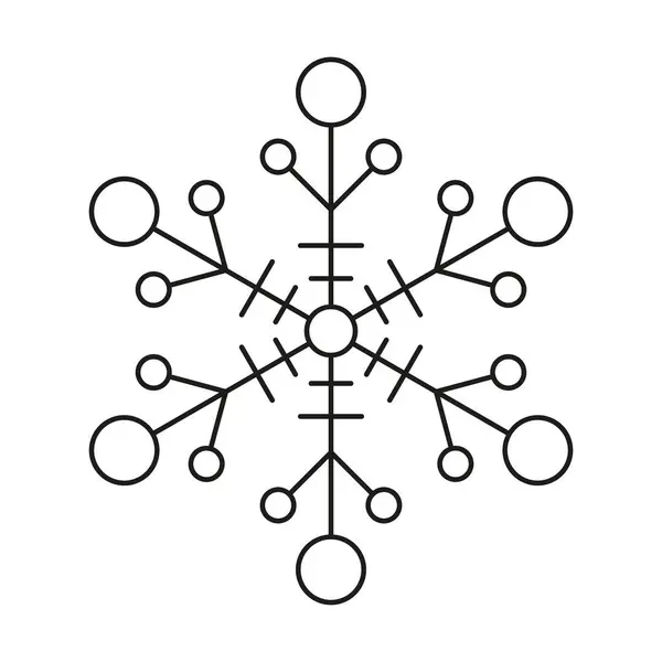 Invierno Copo Nieve Icono Navidad Vector Nieve Hielo Diseño Simétrico — Archivo Imágenes Vectoriales