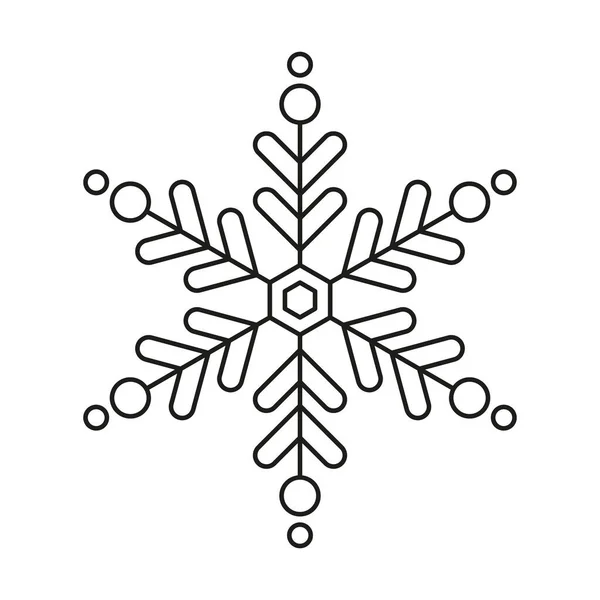 Winterschneeflockensymbol Weihnachten Vektor Schnee Eis Symmetrisches Design — Stockvektor