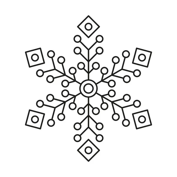 Invierno Copo Nieve Icono Navidad Vector Nieve Hielo Diseño Simétrico — Archivo Imágenes Vectoriales
