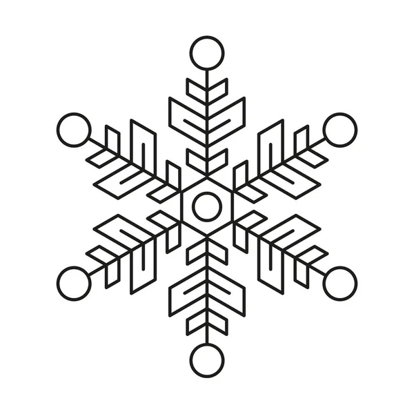 Invierno Copo Nieve Icono Navidad Vector Nieve Hielo Diseño Simétrico — Vector de stock
