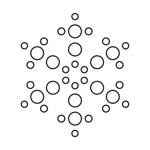 Icône Vectorielle Flocon Neige Glace Hivernale Symétrique Nouvelle Année Conception — Image vectorielle