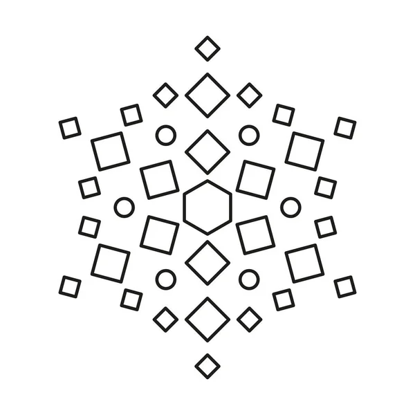 Icône Vectorielle Flocon Neige Glace Hivernale Symétrique Nouvelle Année Conception — Image vectorielle